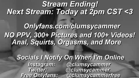 Snapshot of clumsycummer chatting on 02.07.25 B Bri ClumsySCHEDULE online show from 02.07.25