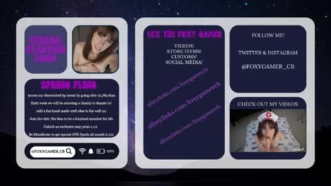 Snapshot of foxy_gamer chatting on 05.09.26 Lex Vive foxygamer cb online show from 05.09.26