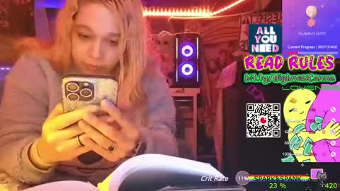 Snapshot of highnesscanna chatting on 01.05.25 HiGHNESS CANNA online show from 01.05.25