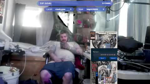 Snapshot of kinkybiguy14 chatting on 12.05.25 Kinky Cassie online show from 12.05.25