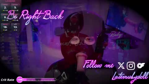 Snapshot of latexrubydoll chatting on 11.28.25 Latex Ruby online show from 11.28.25