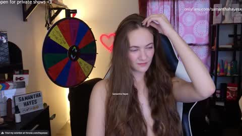 Snapshot of samanthahayesxoxo chatting on 12.05.24 The Real Samantha Hayes haha online show from 12.05.24