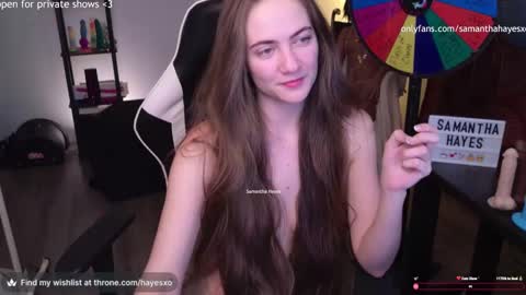 Snapshot of samanthahayesxoxo chatting on 01.18.25 The Real Samantha Hayes haha online show from 01.18.25