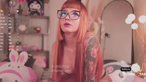 Snapshot of tomie_san chatting on 03.31.26 Tomie online show from 03.31.26