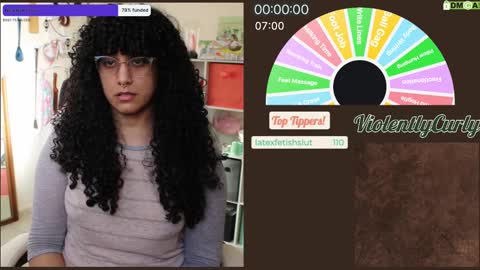 Snapshot of violentlycurly chatting on 01.29.25 Curly the Coin Operated Toy online show from 01.29.25