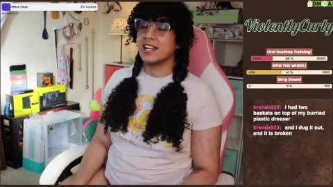 Snapshot of violentlycurly chatting on 02.28.25 Curly the Coin Operated Toy online show from 02.28.25