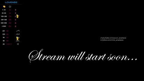 Anastasia online show from 03.10.25