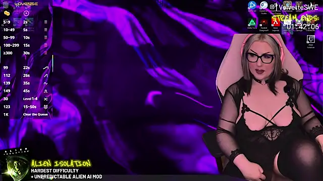 Snapshot of VelvetteSWE chatting on 05.21.26 VelvetteSWE online show from 05.21.26